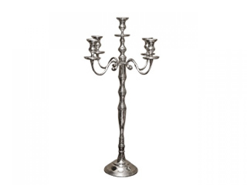 CANDELABRO VINTAGE DE PEWTER 5 LUCES BAJO GDE